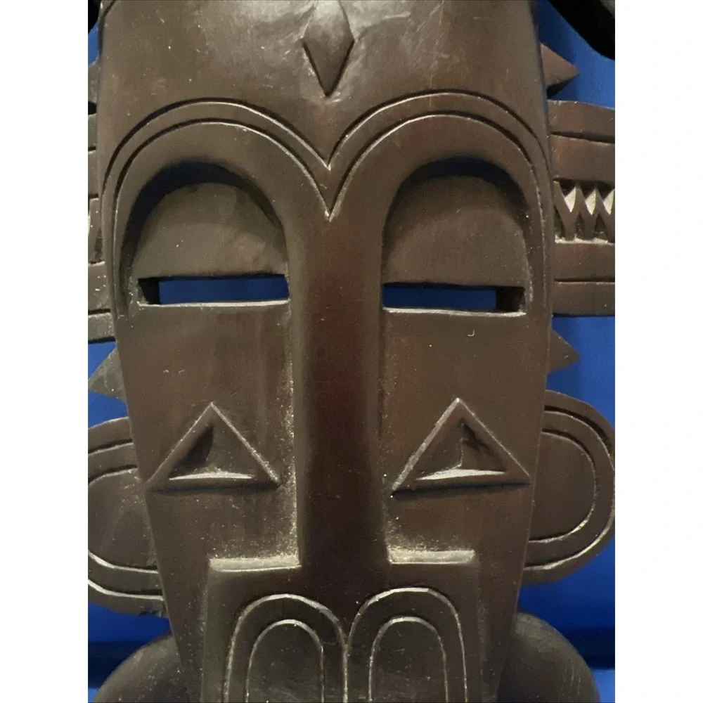 Vtg Hand Carved African Tribal Senufo Kpelie Mask Wood 16x7
